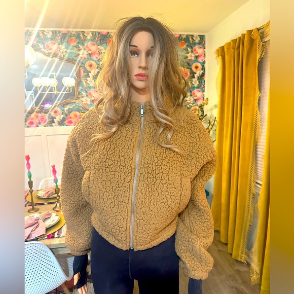 Express Jackets & Blazers - EXPRESS brown fuzzy cropped coat sz XXS